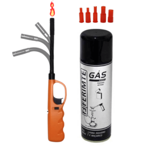 Kit 1 Acendedor recarregável (Sortido) & 1 cartucho de Gás
